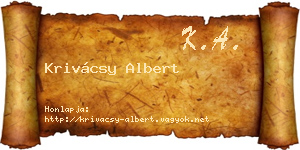 Krivácsy Albert névjegykártya